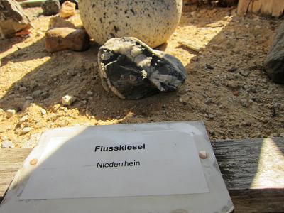 Geologie-Stand - Flusskiesel